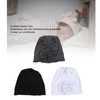 Women Turban Flower Cap Balck White and Gray Pure Color