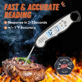 ImSaferell Ultra Fast Accurate Meat Thermometer with Large Backlight Waterproof Design