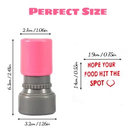 3 PCS Hope Your Food Hit The Spot Stamp, Server Stamps for Checks Self Ink Stamp for Service Work (Red Ink)