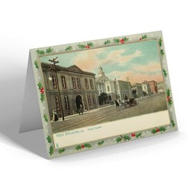 CHRISTMAS CARD - Vintage Louisiana USA - New Orleans. Charity Hospital