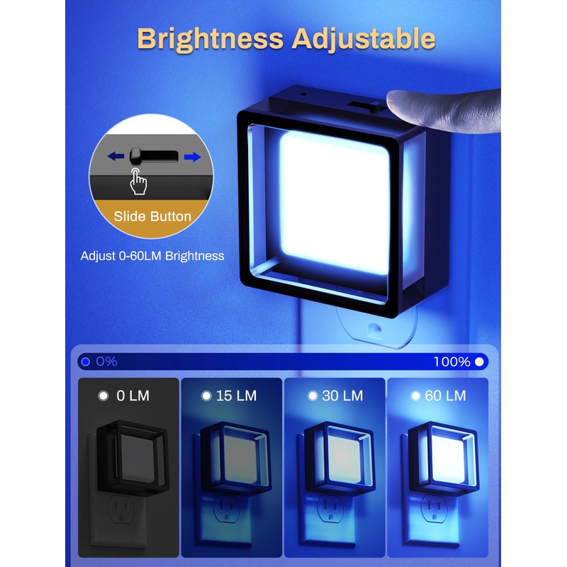 DORESshop Blue Night Light [2 Pack], Night Lights Plug Into