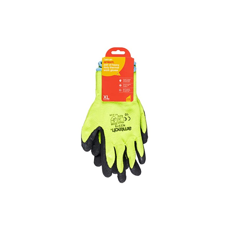 Amtech N2375, Hi-Vis Yellow Thermal Work Gloves XL (Size 10),
