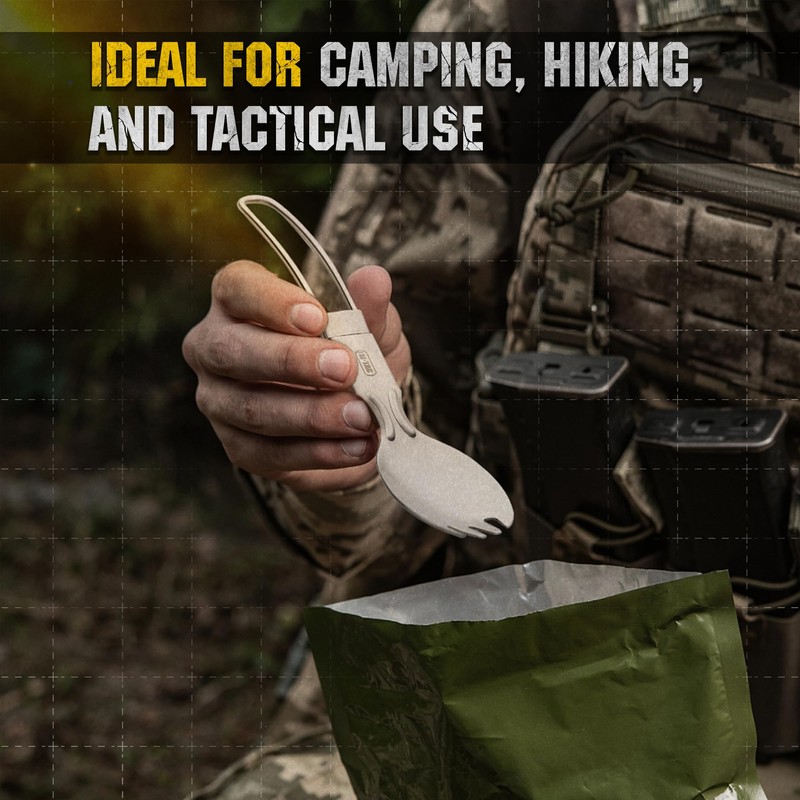 M-Tac Stainless Steel Folding Spork – Tactical Spoon Fork Combo
