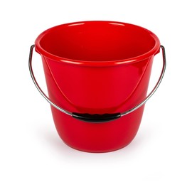 Consolidated Plastics 10 Liter Food Safe Bucket with Metal Handle, Swiss Made, Sturdy & Easy to Clean (Red)