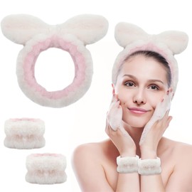 RT Spa Stirnband Damen, haarband kosmetik,abschmink haarband,Elastisches Gesicht Handgelenk Waschband, Haarzubehör Zum Waschen Von Gesicht, Haarband Handgelenk Schweißband