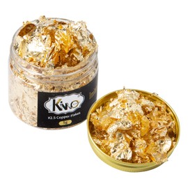 KINNO 金箔フレーク フェイク DIY ネイル レジン 手芸 デコパーツ 6.5*6.5*5.5 cm 5g（ゴールド）