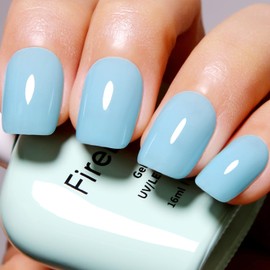 Firedeep Sky Blue Gel Nail Polish Neutral Sky Blue UV/LED Soak Off Gel Polish for Nail Art Manicure DIY at Home 16ML 1Pcs