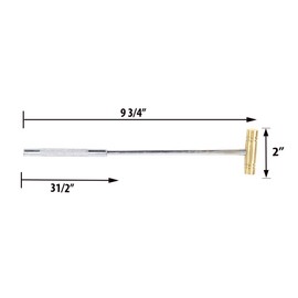 ARTESIA TOOL 9.5" (24.1 cm) Double Ended Brass Mini Mallet Hammer | 2" (5.1 cm) Head | 0.5" (1.3 cm) Striking Surface Each End | Anodized Aluminum Handle with Textured Grip