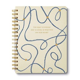 Spiral Journal by Compendium: The Map to Where She’s Going Is Written on Her Heart. – A Spiral Notebook with 192 Lined Pages, College Ruled, 7” x 9.25”