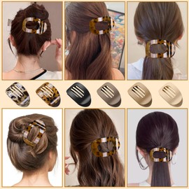 Meriviva 6 PCS Flat Hair Clips for Women, Curved Design Flat Claw Clip Strong Hold Hair Clips for Thin and Thick Hair, Hair Accessories for Women