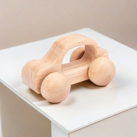 KidsBuddy Wooden Cars - Natural Handcrafted Solid Wood Cars, Montessori Sensory Cars K02