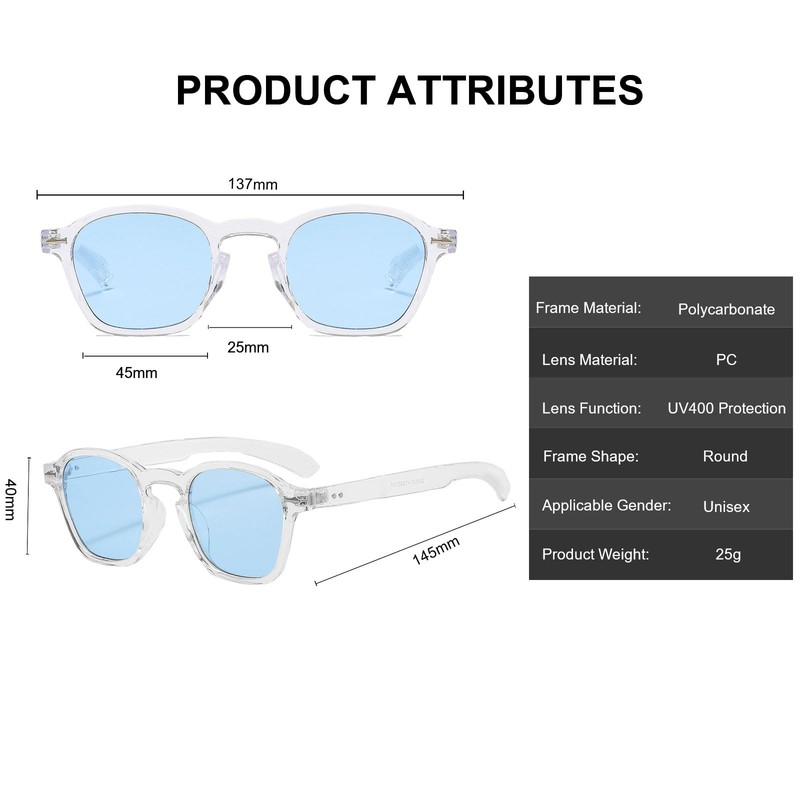 Long Keeper Retro Round Sunglasses Men Women 90s Retro Sunglasses