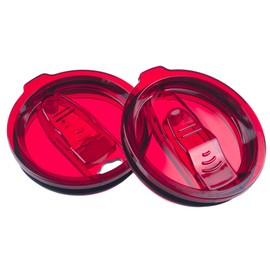 AICMEI 2 Replacement Lids for 20oz Stainless Steel Tumbler Lids-Replaces Only Covers With a Top Diameter of 3.4 inches（Bottom Diameter of 3.23 inches）（RED）