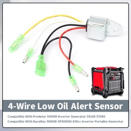 Low Oil Alert Sensor with 4-Wires Compatible with Predator 9500W Inverter Generator 59188 57080, Replacement for DuroMax 9000W XP9000iH 459cc Inverter Portable Generator