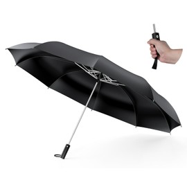 Folding Umbrella, One Touch, Automatic Open/Close, Men's, Large 10 Ribs, Strong Wind Resistant Design, Men's Parasol, UV Protection, Rain or Shine, Rain Protection, Typhoon Protection, UV Shielding,