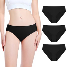 Incontinence Underwear for Women, Leak Proof Underwear for Women Washable 100ml Absorbency Women’s Incontinence Panties for Incontinence Postpartum Bladder Leakage Protective Briefs, 3pcs, Black-2XL
