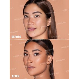 SHEGLAM Sunside Bronzer Powder Contour Long Wear Evenly Pigmented Neutral Warm Tone Sculpting Natural Matte Contour & Bronzer Face Makeup-Day Gleam