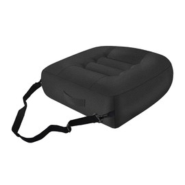 runfider Car Booster Bandage Seat Cushion for Short Adults Thick Breathable Mesh Height Adjustable for Driving, Office & Home Use Universal Fit for Cars, Trucks & Wheelchairs 15.7"x15.7"x4.7"-Black