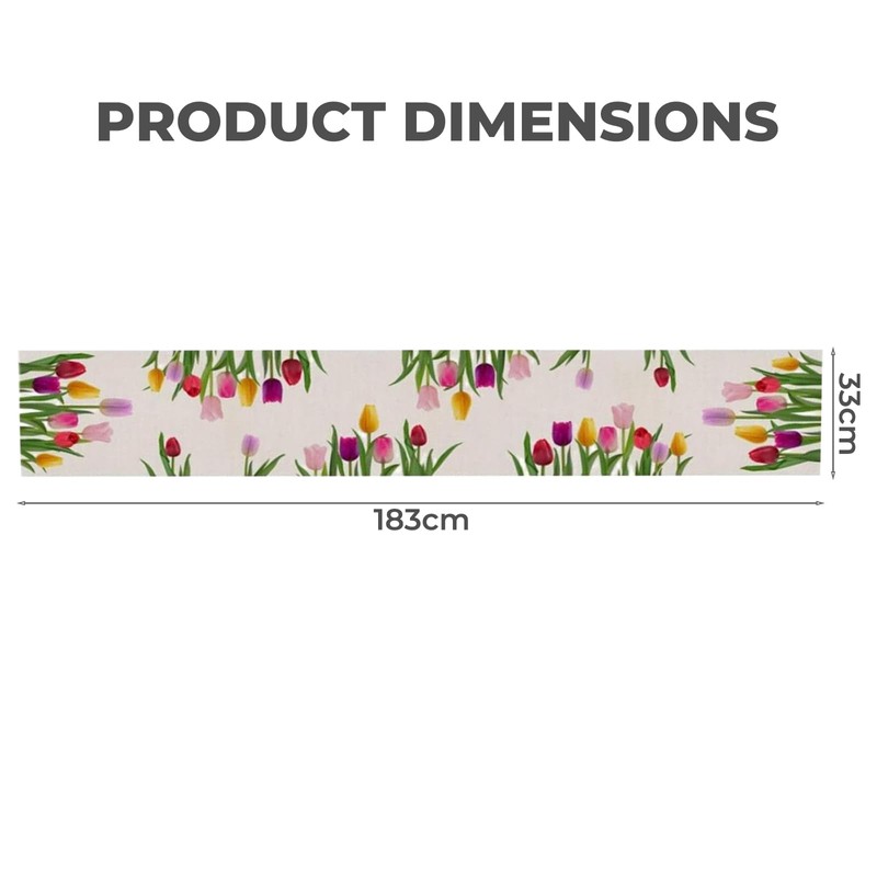 Fsahiuf Tablecloth, Table Cloth, Table Runner, Tulip Pattern, Spring Decoration,