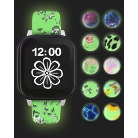 Mingmc Luminous Bands Compatible for Gizmo Watch Band Replacement for Kids,20mm Glow Printed Pattern Strap Compatible with Gizmo Watch 3/2/1,Special Gifts for Boys Girls