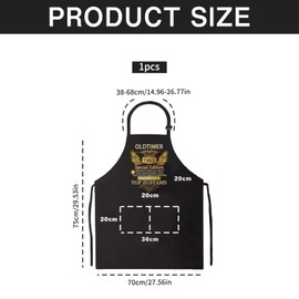 GOUYENG Cooking Apron, Kitchen Apron, Funny Birthday Gifts, Adjustable BBQ Apron for Men, 60th Birthday Men, Women, Kitchen, Restaurant, Café