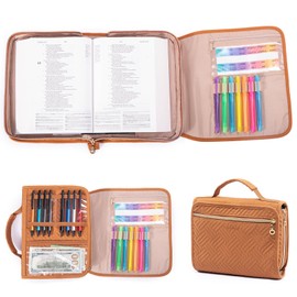 Triple-fold Bible Cover for Women,Mens Bible Case,Bible Carrying Case for Girls, Boys, Bible Bags with Handle and Zippered Pocket for Bible Study Suppliers, Bible Carrier, Book Gift, Christian Gifts
