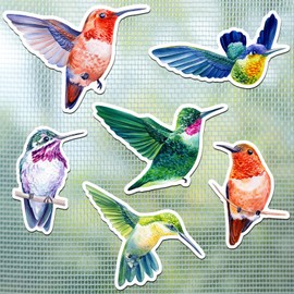 Tellegloww 12 Pcs Hummingbird Screen Door Magnets Decorative Double Sided Screen Magnets Flexible Screen Door Stickers for Screen Sliding Doors Keeps Pet People Safe