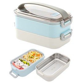 Belegao Bento Lunch Box for Adults Kids 2-layer Food Containers Compartment Reusable Leak Proof Lunchbox Food Container Freezer Dishwasher for Adults Work Children School (BPA Free)