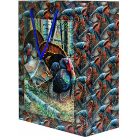 River's Edge Turkey Design Gift Bag, Medium/10x13x5-Inch