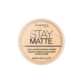 Rimmel London Stay Matte - 001 Transparent - Pressed Powder, Lightweight, High Coverage, Shine Control, 0.49oz
