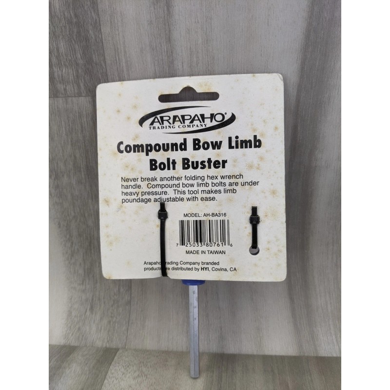 Arapaho Compound Bow Limb Bolt Buster 3/16" Wrench Tool For