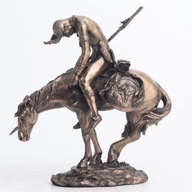 Veronese Design 7 5/8 Inch The End of Trail Native American Resin Sculpture Cold Cast Bronze Finish
