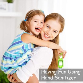 ICHOEEU 4 Pack Travel Size Plastic Clear Bottles w/Silicone Sleeve Refillable Empty Squeeze Containers Leakproof Flip Cap Keychain Bottles Hand Sanitizer Holder for Backpack Travel Outdoor (60ml/2oz) (A)