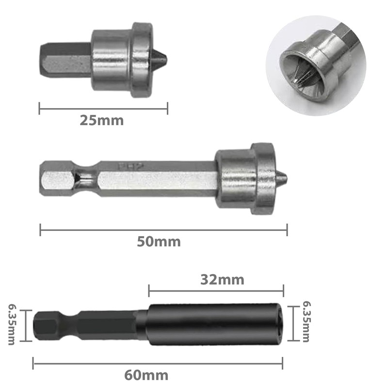 HAPPOW 10PCS Drywall Screw Depth Setter, PH2 Magnetic Positioning Screwdriver