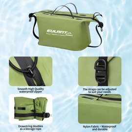 EULANT Waterproof Toiletry Bag for Travel, Nylon Wash Bags Men for Business Trip Outdoor Beach Dirty Clothes Fishing Wet Swimsuits, Waterproof Zip and PVC Inner Pocket, Green, travel bag