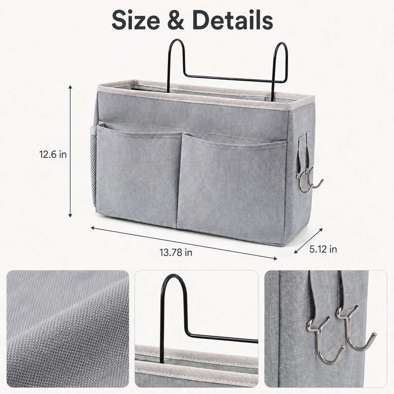 Bedside Hanging Storage Rack for Dorm & Bedroom - Space-Saving