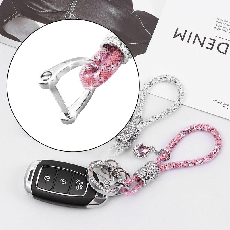 2 Pieces Rhinestone Keychains, Elegant Keychains, Women's Keychains, Car Keychains,