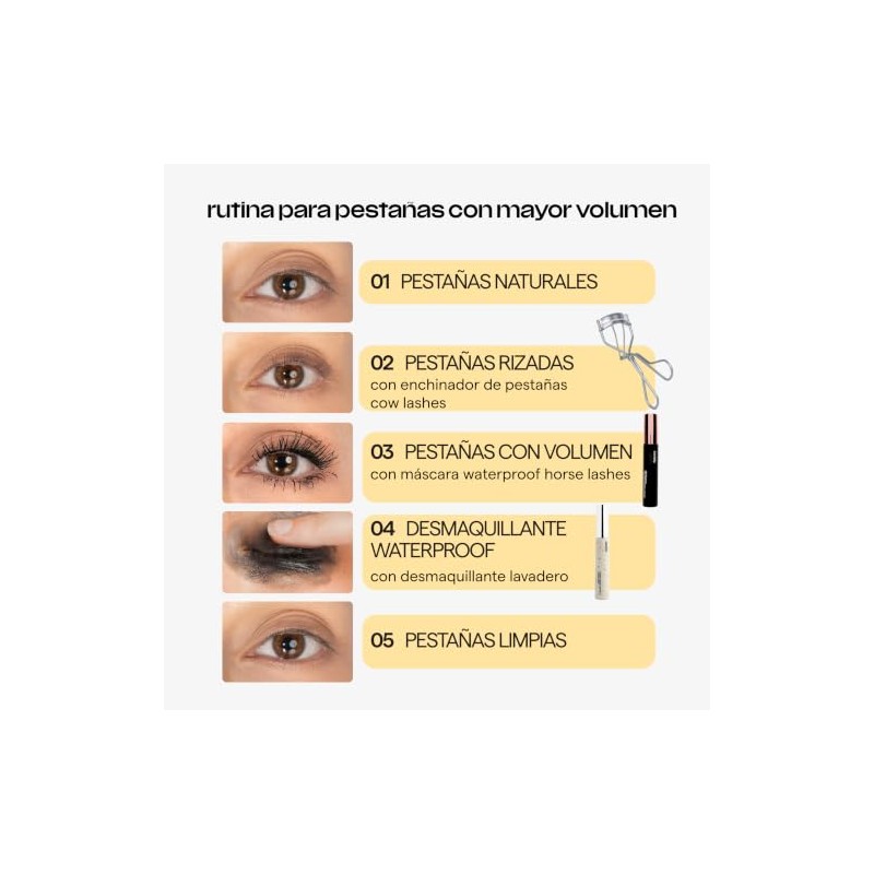 Sarelly Horse Lashes Máscara de Pestañas Waterproof Voluminizadora, Negra Intensa,