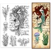 PH PandaHall Mermaid Clear Stamps for Card Making, Jellyfish Fish