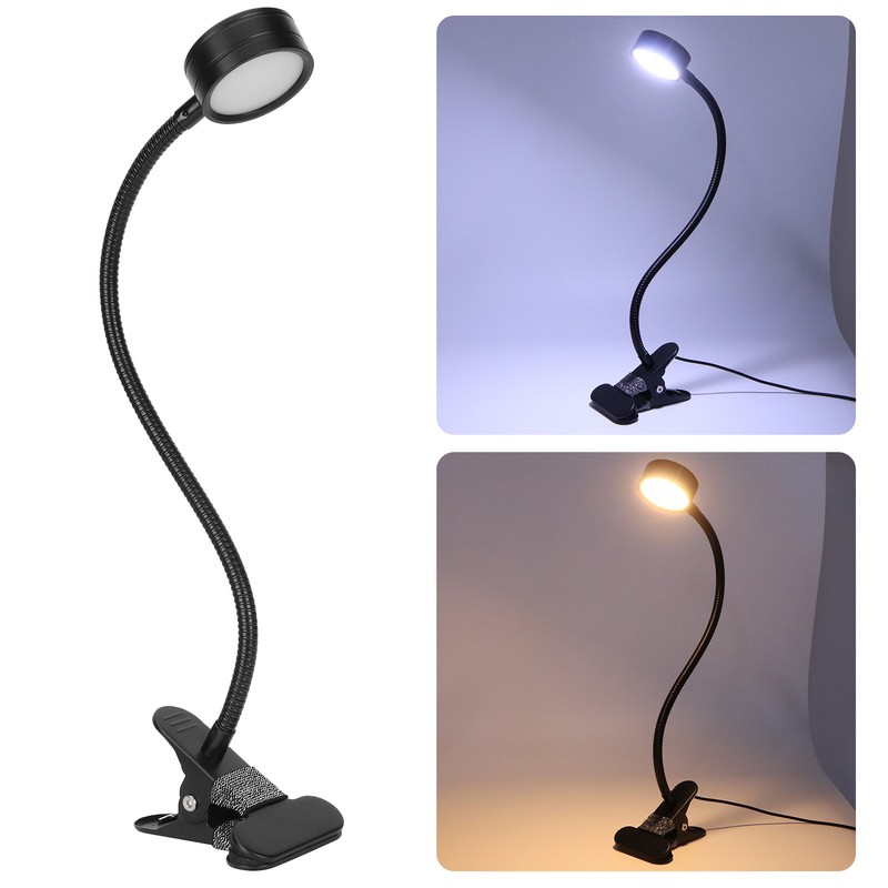 USB Desk Lamp 360° Angle Adjustable Clip On Gooseneck Reading