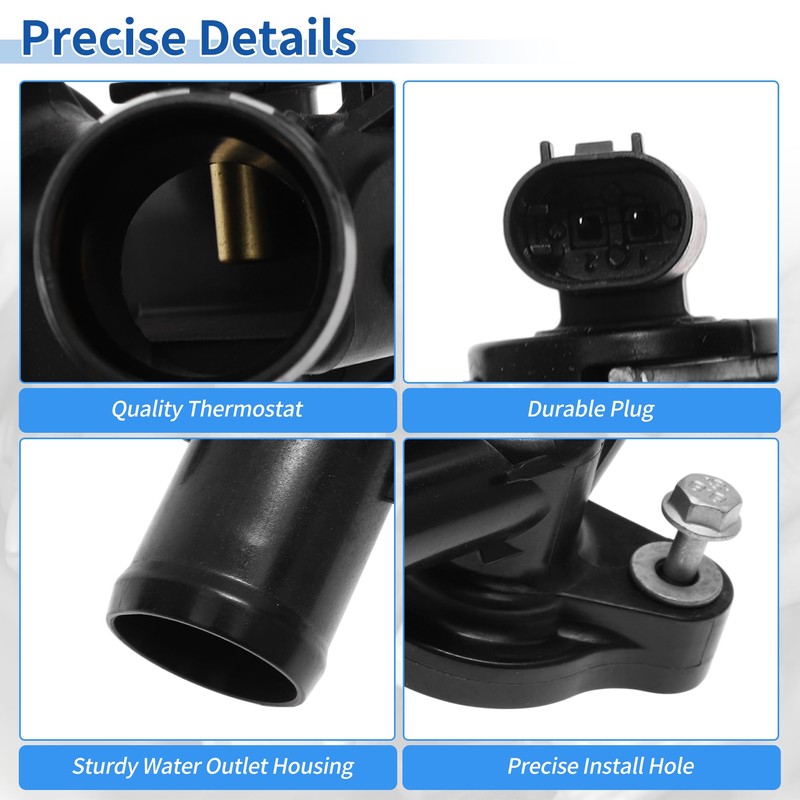 X AUTOHAUX Plastic Engine Coolant Thermostat Housing Assembly for Buick