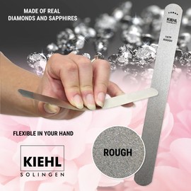KIEHL Solingen® FlexiFile Professional Durable Longlasting Nail File | Flexible Stainless Steel with Diamonds and Sapphires coating | High Quality | Made in Germany since 1793 | 18cm length | 3 Different Grits | (ROUGH)