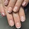 Pack of 24 Christmas False Nails - Pink French Christmas
