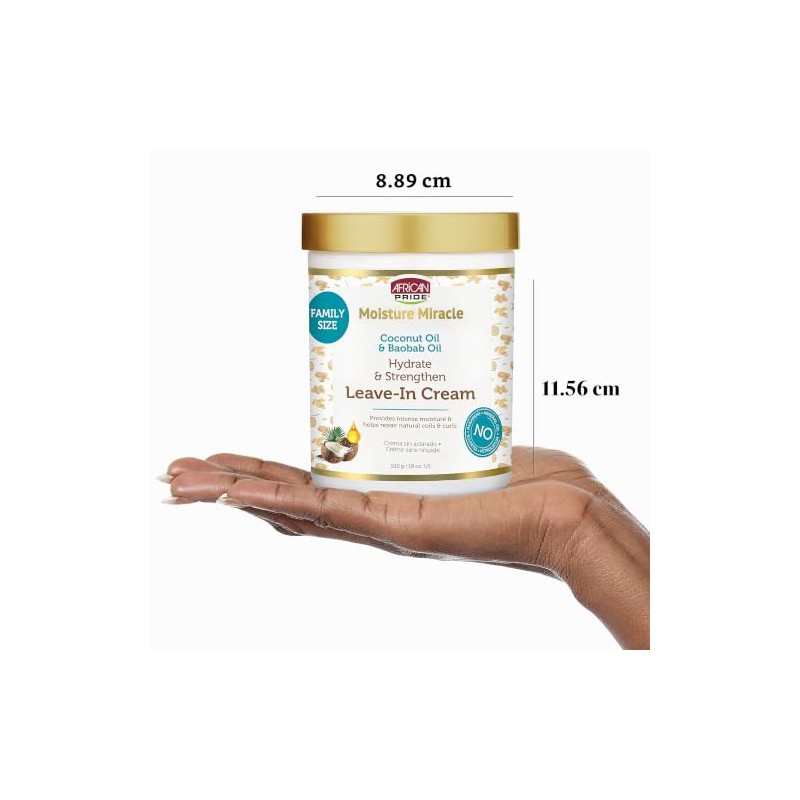 African Pride Moisture Miracle Crema para El Cabello Sin Enjuague