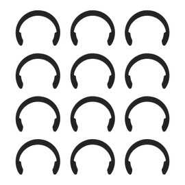12pcs Retaining Clip Rings for Cricut Maker, Metal C-Shaped Rubber Roller Resolution Rubber Roller Replacement, Keeping Rubber Roller in Place (Black)
