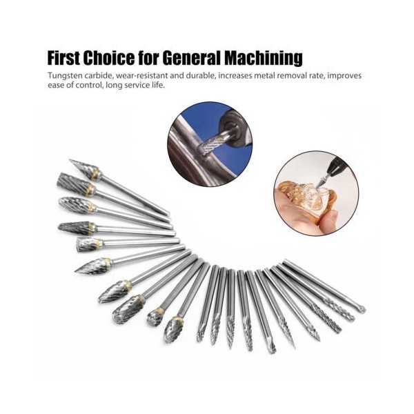 Unbranded Carbide Burr Set Single/Double Cut Rotary Burr set 1/8