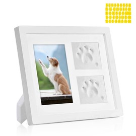 Vegena Dog or Cat Paw Print Kit, Cat and Dog Pet Paw Print Kit with Clay, 2 in 1 Pet Paw Print Keepsake Kit, Pet Memorial Photo Frame, Paw Print Kit Clay Keepsake Kit for Pet Lovers and Memorials