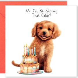 Cult Kitty Funny Dog Birthday Card - Will You Be Sharing - Birthday Card from Dog, Funny Dog Card, Dog Dad Birthday Card, Dachshund Birthday Card