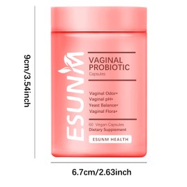ESUNM Vaginal Probiotics for Women pH Balance with Prebiotics & Lactobacillus Probiotic Blend - Women's Vaginal Health Supplement - Promote Healthy Vaginal Odor & Vaginal Flora, 60 Count