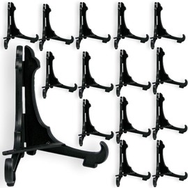 BANBERRY DESIGNS Black Plastic Economy Easels with Locking Bar 4 Inch (Pack of 15)